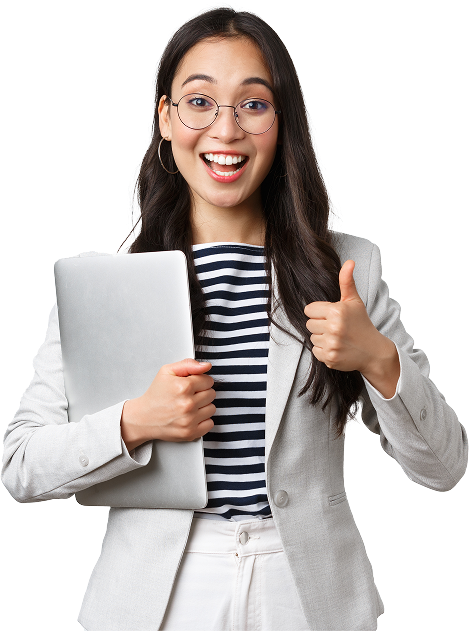 Student with laptop